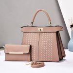 Women Fashion Simple Elegant Solid Color Large Capacity Handbag Two-Piece Bag Set - Image 8