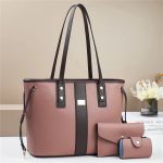 Wholesale Women Color Blocking Large Capacity Tote Bag Set - Image 11