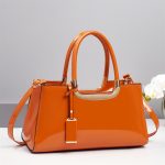 Wholesale Women Fashion Casual Solid Color Patent Leather Handbag - Image 8