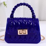 Women Fashion Leaf Pattern Mini Flap Lock Chain Crossbody Jelly Bag - Image 12