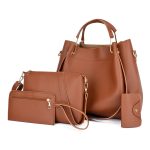 Wholesale Women Fashion Casual Solid Color Bucket Large Capacity Handbag Four-Piece Bag Set - Image 12