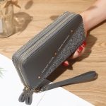 Women'S Fashion Thin Shiny Zipper Long Purses - Image 12