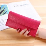 Wholesale Women Long Large Capacity Solid Color Litchi Pattern Wallet Purse - Image 12