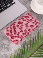 Women Fashion Creative Plush Leopard Zipper Long Purses - Image 12