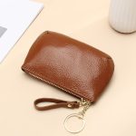 Women Fashion Casual Solid Color Soft Cowhide Zipper Small Wallet - Image 12