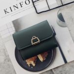 Women Fashion Personality Small Lock Metal Buckle Ladies Short Wallet - Image 19