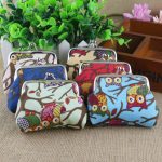 Women Fashion Vintage Canvas Owl Picture Compact Wallet - Image 17