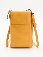 Women Fashion Simple PU Solid Color Zipper Wallets Shoulder Bag - Image 12