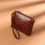 Fashion Solid Color Crocodile Mini Zip PU Wallet - Image 20