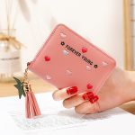 Women Fashion Cartoon Multicolor Heart Tassel Zipper Mini Wallet - Image 12