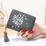 Women Fashion Dandelion PU Tassel Zipper Mini Wallet - Image 12
