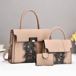 Wholesale Crocodile Pu Women Portable Shoulder Bag Three-Piece Bag Set - Image 8