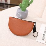 Women Fashion Solid Color Litchi Pattern Half-Round Zipper Wallet - Image 12