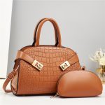 Women Fashion Classic Crocodile Handbag Set - Image 8