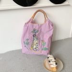 Wholesale Women Fashion Nylon Embroidered Large Capacity Canvas Shopping Bag - Image 12