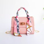 Fashion Solid Color Silk Scarf Hand Chain Crossbody Bag - Image 12