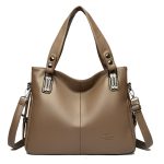 Women Fashion Casual Solid Color Large Capacity Handbag - Image 9