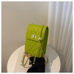 Women Fashion Rhomboid Flap Lock Rectangular Chain Crossbody Bag - Image 12