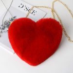 Wholesale Women Fashion Cute Heart Shaped Solid Color Plush Crossbody Bag - Image 13