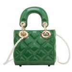Wholesale Women Fashion Mini Diamond Pvc Square Pearl Chain Crossbody Bag - Image 11