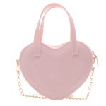 Wholesale Women Summer Fashion Jelly Color Heart Mini Chain Crossbody Bag - Image 12