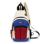 Wholesale Casual Color Blocking Men Women Zipper Outdoor Travel Chest Bag Backpack - Image 11