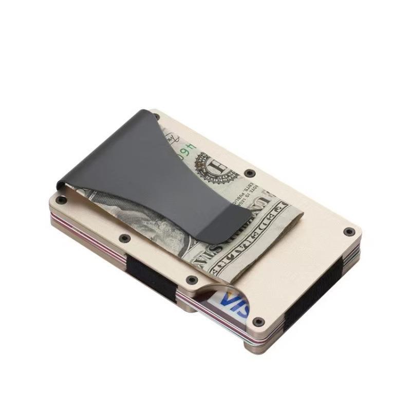color_6-396 Wholesale Men Fashion Casual Metal Aluminum Alloy Card Holder Anti-Magnetic Rfid Wallet - Image 1