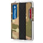 Men'S Fashion Casual Camouflage Metal Anti-Magnetic Automatic Shot Card Wallet
