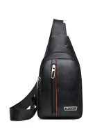 Men Fashion Casual Solid Color Soft Leather Business Chest Bag - Image 12