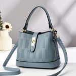 Women Fashion Casual Contrast Color Large Capacity Bucket Handbag - Image 11