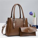 Wholesale Women Casual Solid Color Large Capacity Handbag Bag Set - Image 4