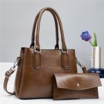 Wholesale Women Casual Simple Solid Color Large Capacity Handbag Set - Image 8