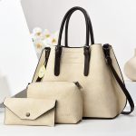 Women Retro Casual Solid Color Soft PU Handbag Three-Piece Set - Image 8