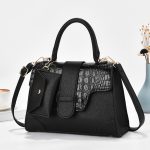Women Fashion Casual Bright Leather Crocodile-Pattern Large Capacity Handbag Two-Piece Set - Image 8