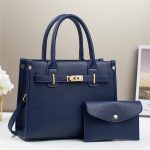 Women Fashion Casual Solid Color Large Capacity Handbag Two-Piece Set - Image 7