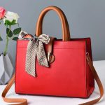 Women Fashion Solid Color Ribbon Large Capacity Handbag - Image 8