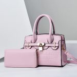 Wholesale Women Fashion Casual Solid Color Bag Stone Pattern Large Capacityhandbag Set - Image 8