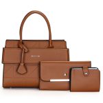 Wholesale Women Casual Solid Color Large Capacity Handbag Bag Three-Piece Set