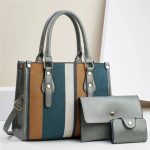 Wholesale Women Fashion Casual Color Block Large Capacity 3-Piece Set Handbag - Image 8