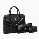 Wholesale Women Fashion Casual Litchi Pattern Large Capacity Soft PU Handbag Three-Piece Bag Set - Image 6