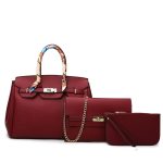 Wholesale Women Retro Litchi Handbag Sets - Image 7