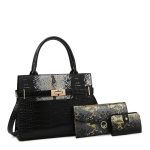 Women Fashion Snake Pattern Large Capacity Handbag Sets - Image 7