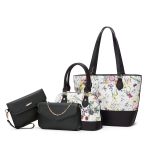 Wholesale Women Fashion Casual Color Block Tote Bag Four-Pieces Bag Set - Image 12