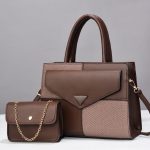 Wholesale Women Simple Fashion Stitching Contrast Color Handbag Sets - Image 13
