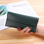 Wholesale Women Long Large Capacity Solid Color Litchi Pattern Wallet Purse - Image 13