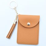 Wholesale Women Fashion Retro Solid Color Pu Tassel Card Keychain Wallet - Image 11