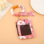 Wholesale Women Fashion Floral Printed Silicone Bead Bracelet Keychain Card Bag - Image 10