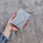 Wholesale Simple Solid Color 3 Fold Tassel Wallet - Image 13