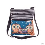 Wholesale Women'S Ethnic Double Zip Owl Print Shopping Bag - Image 20