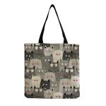 Wholesale Fashionable Foldable Portable Cute Cat Group Printing Shopping Bag - Image 31